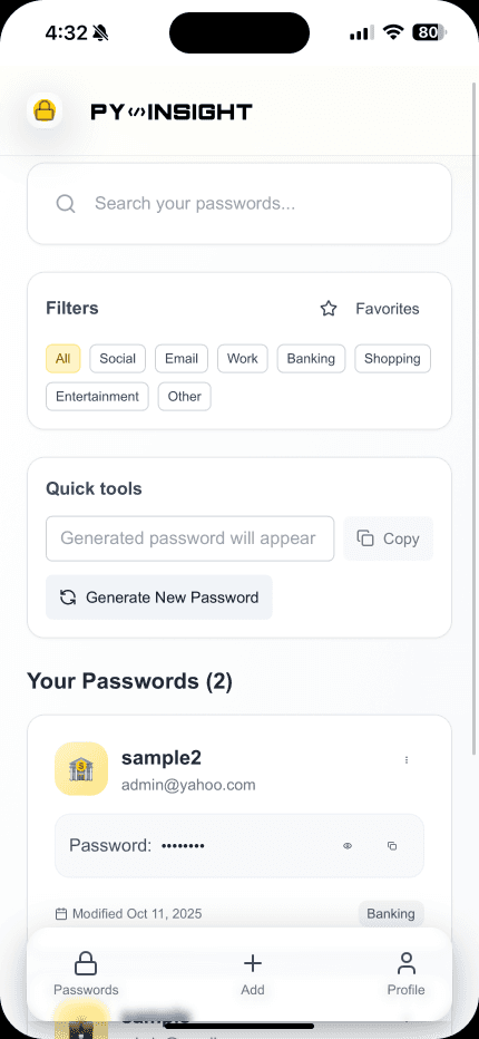 PyPass Password Manager preview