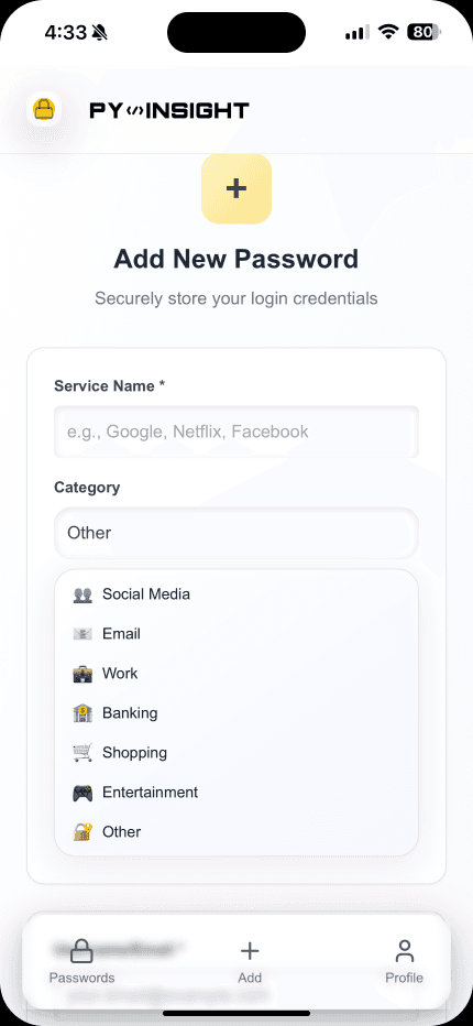 PyPass Password Manager preview — 3