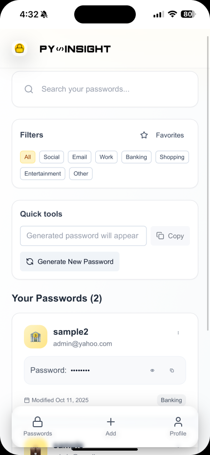 PyPass Password Manager preview