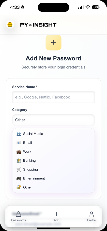 PyPass Password Manager preview — 3