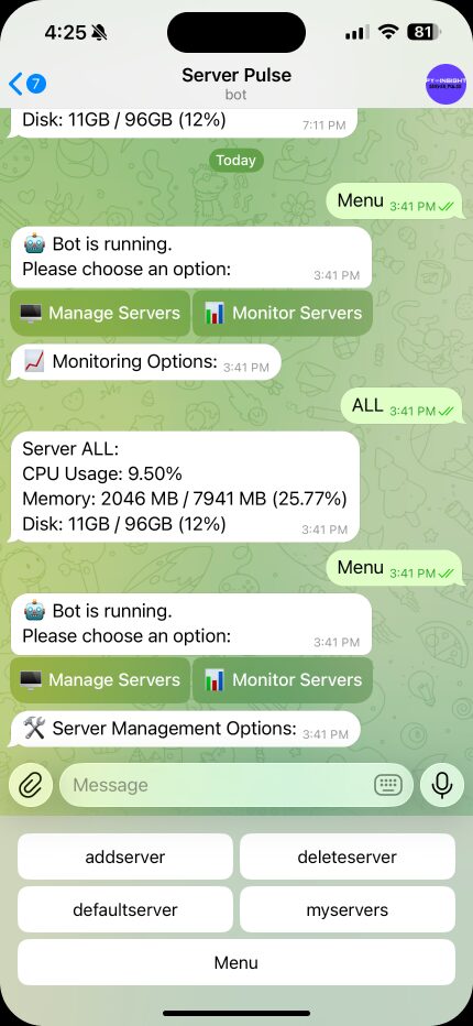 Server Pulse Telegram Bot preview